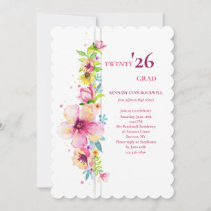 Convite de Formatura com Poste Floral