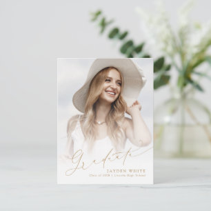 Convite de formatura com script Chic Moderno Minim