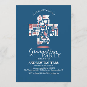 Convite de Formatura com Símbolo da Saúde