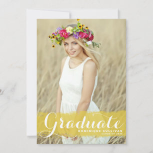 Convite de Formatura com Sobreposição de Aquarela 