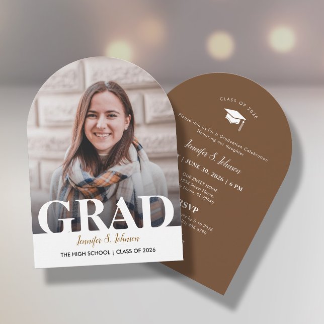 Convite de formatura com um retrato fotográfico (Criador carregado)
