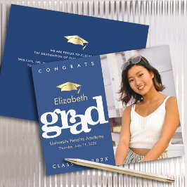 Convite de Formatura da Marinha com Gorro Dourado 