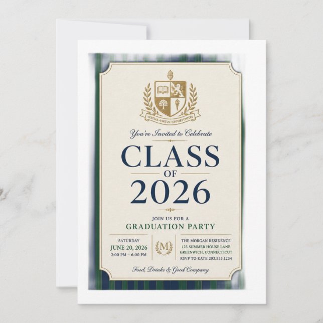 Convite de Formatura da Turma de 2026 Clássico Pre (Frente)