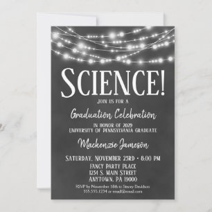 Convite de Formatura de Ciências no Quadro Negro