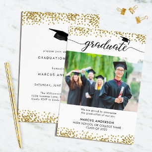 Convite de Formatura de Dupla Face com Foto de 202