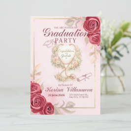Convite de Formatura de Enfermagem com Estetoscópi