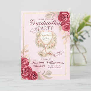 Convite de Formatura de Enfermagem com Estetoscópi