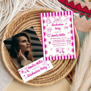 Convite de Formatura de Ensino Médio Desenhado à M
