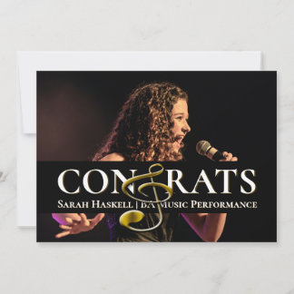 Convite de Formatura de Estudante de Música Clave 