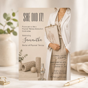 Convite de Formatura de Fisioterapia Elegante