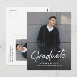 Convite de Formatura de Foto Casual com Letra Mode