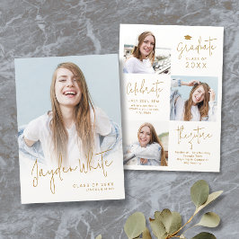 Convite de Formatura de Foto com Script Moderno Do