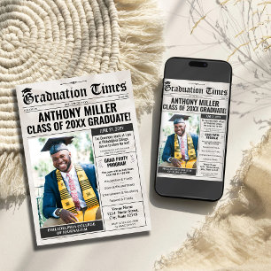 Convite de Formatura de Jornal Personalizado