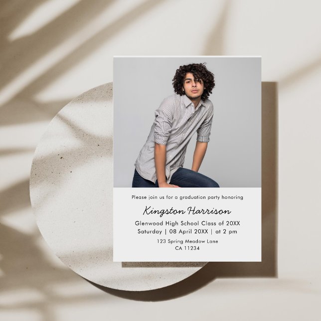 Convite de Formatura de Menino com Foto Única Mode (Criador carregado)