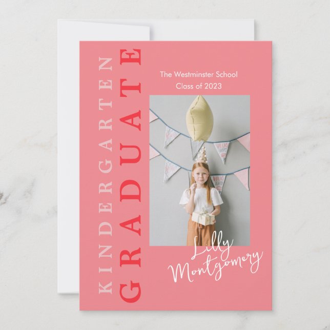 Convite de Formatura do Jardim de Infância com 5 F (Frente)