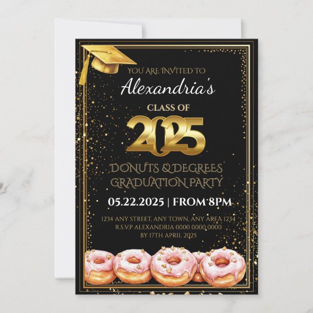 Convite de Formatura Donuts and Degrees 2025 (Frente)