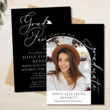 Convite de Formatura em Foto Preto e Branco Anúnci