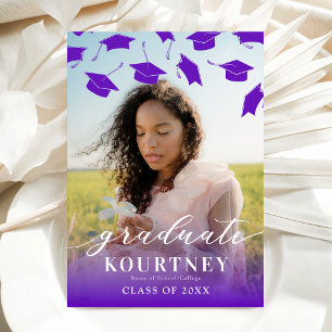 Convite de Formatura em Foto Roxa Elegante