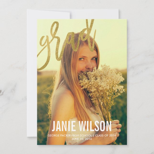 Convite de Formatura em Grafia Moderna Glamour Dou (Frente)