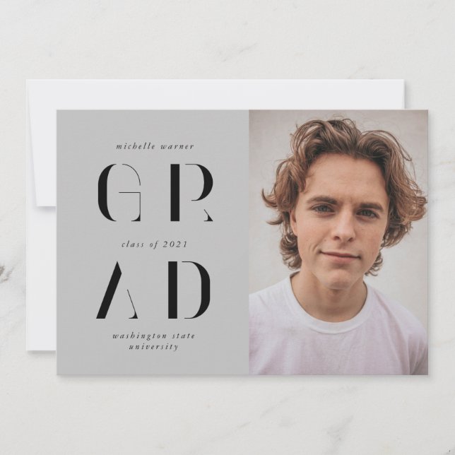 convite de formatura em script moderno elegante (Frente)