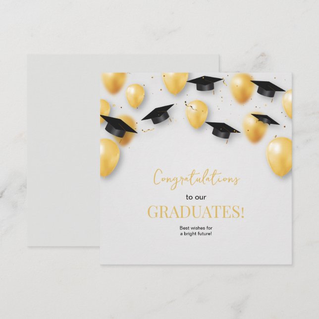 Convite de Formatura Feliz, Formatura Minimalista (Frente/Verso)