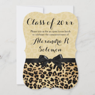 Convite de Formatura/Festa com Laço Preto de Leopa