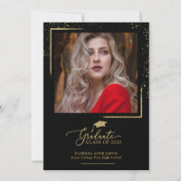 Convite de Formatura Festivo Chic com Brilho Doura