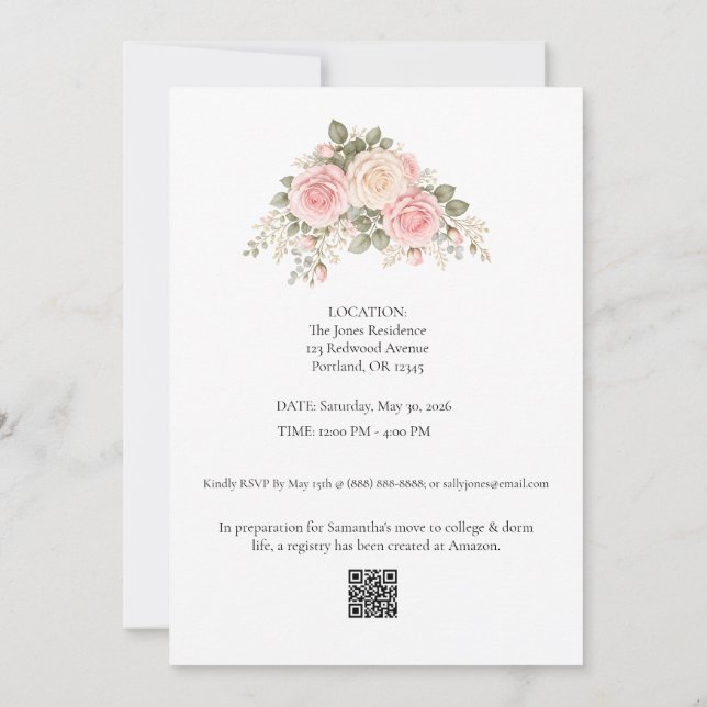 Convite de Formatura Floral (Verso)