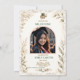 Convite de Formatura Floral Elegante