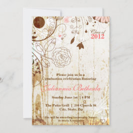 Convite de Formatura Floral Vintage Shabby Chic