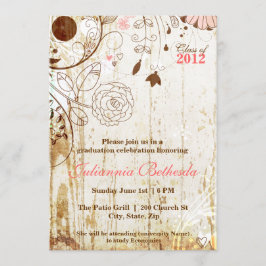 Convite de Formatura Floral Vintage Shabby Chic