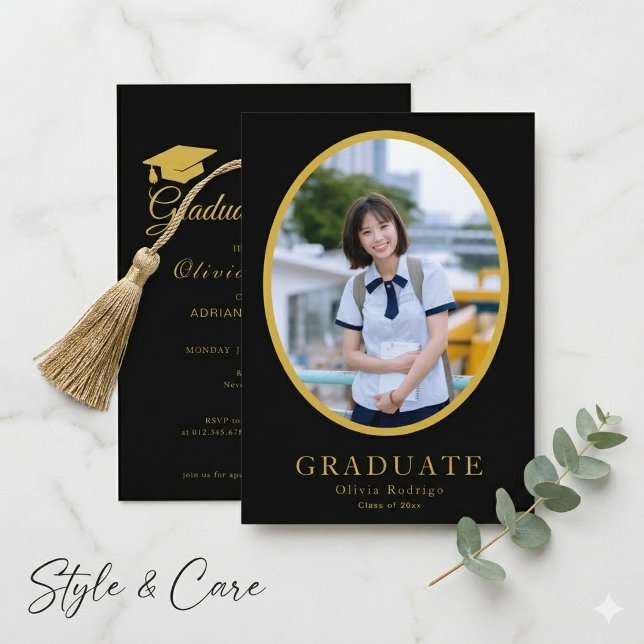 Convite de Formatura Formal | Ousado & Elegante (Formal Graduation Party Invite  Bold & Elegant)