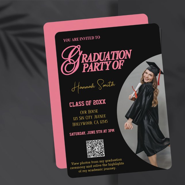 Convite de Formatura, Foto Personalizada, Código Q (Criador carregado)