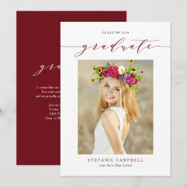 Convite de Formatura Foto Script Caprichoso Vermel