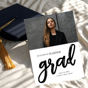 Convite de Formatura Foto Script Moderno Grad