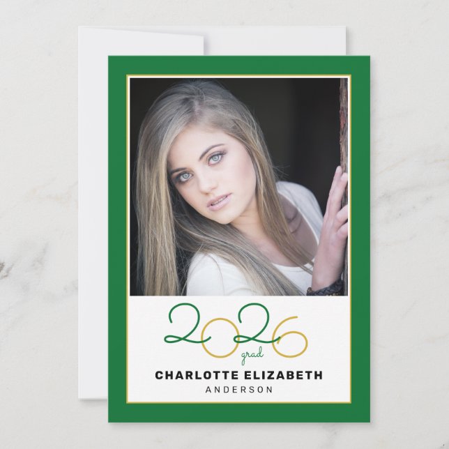 Convite de Formatura Foto Verde 2 Turma de 2023 (Frente)