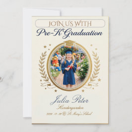 Convite de Formatura Infantil, Pré-Escolar Pré-K J