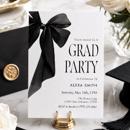 Convite de Formatura Laço Preto Moderno Elegante M