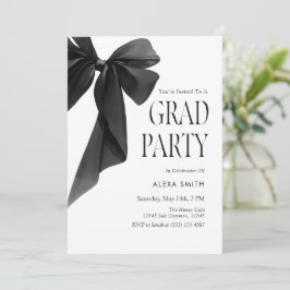 Convite de Formatura Laço Preto Moderno Elegante M