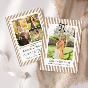 Convite de Formatura Listrado Neutro