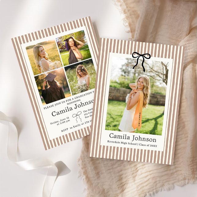 Convite de Formatura Listrado Neutro (Criador carregado)