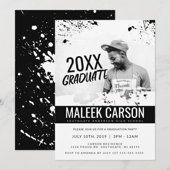 Convite de Formatura Moderno | Convite de Formatur (Frente/Verso)