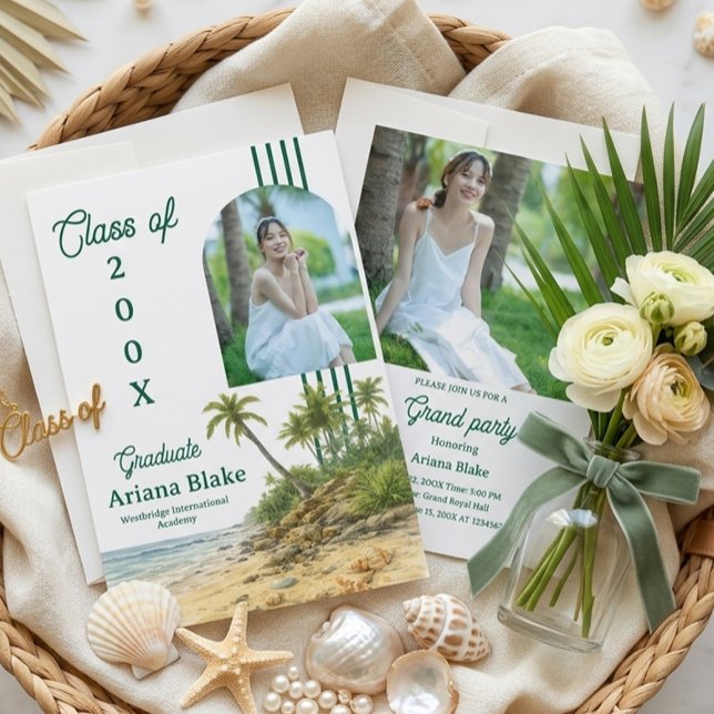 Convite de Formatura Moderno Estético Mar Suave (Criador carregado)