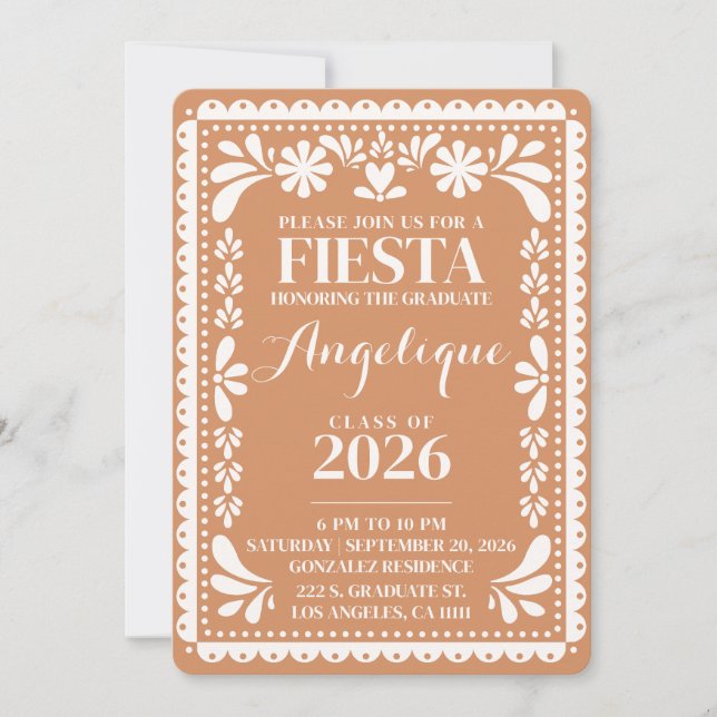 Convite de Formatura Papel Picado Turma de 2026 (Frente)