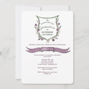 Convite de Formatura Plum Berry Shield