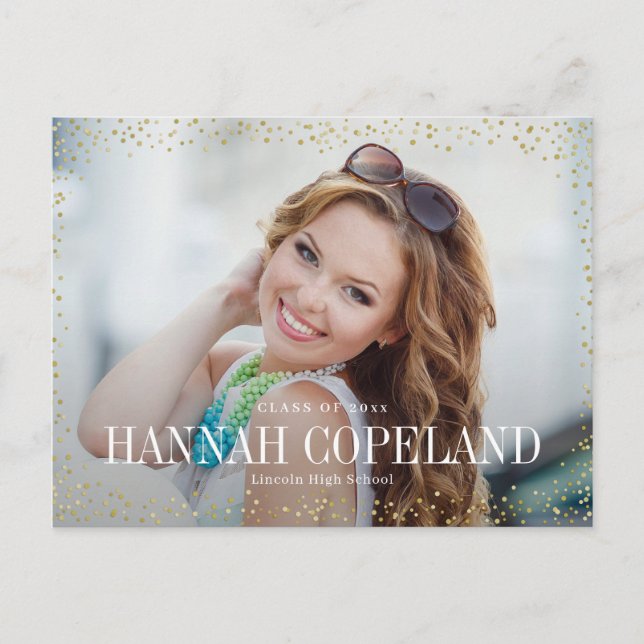 Convite de Formatura Postcard Sparkle Delight (Frente)