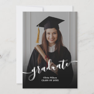 Convite de Formatura Preto e Branco Elegante