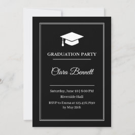 Convite de Formatura Preto e Branco Moderno 2026