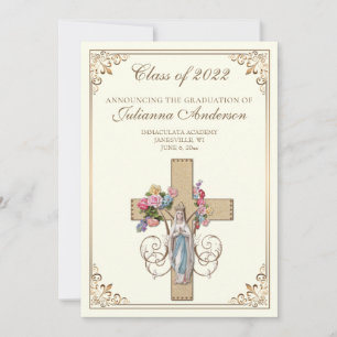 Convite de Formatura Religioso Católico Clássico E