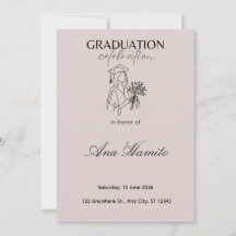 Convite de Formatura Rosa Suave Moderno